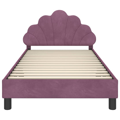 Bedframe voor kinderen met hoofdbord Paars 80 x 200 cm Fluweel