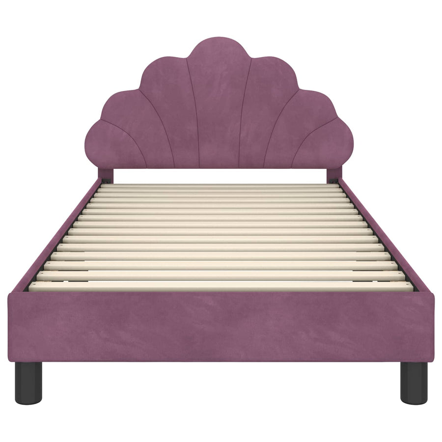 Bedframe voor kinderen met hoofdbord Paars 80 x 200 cm Fluweel