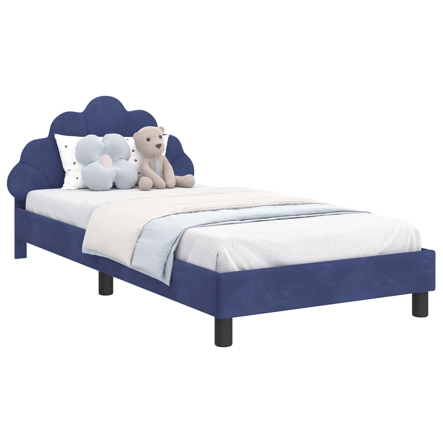 Bedframe voor kinderen met hoofdbord Politieblauw 80 x 200 cm