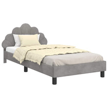 Bedframe voor kinderen met hoofdbord Lichtgrijs 90 x 190 cm