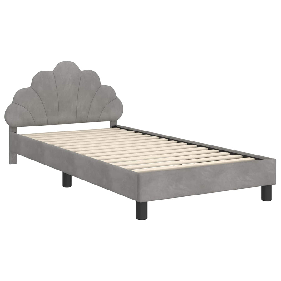 Bedframe voor kinderen met hoofdbord Lichtgrijs 90 x 190 cm