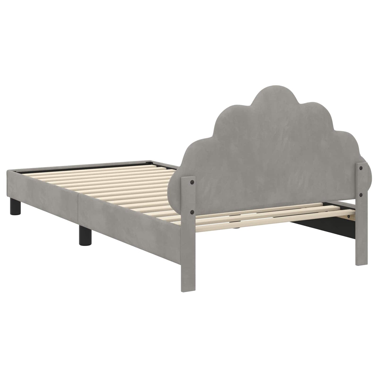 Bedframe voor kinderen met hoofdbord Lichtgrijs 90 x 190 cm