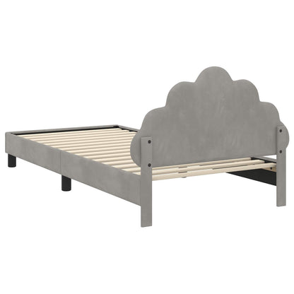 Bedframe voor kinderen met hoofdbord Lichtgrijs 90 x 190 cm