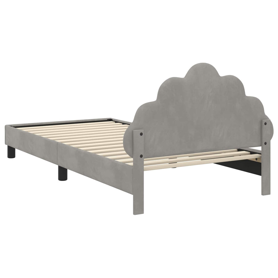 Bedframe voor kinderen met hoofdbord Lichtgrijs 90 x 190 cm