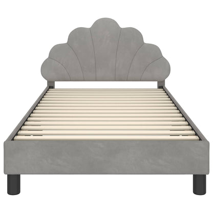 Bedframe voor kinderen met hoofdbord Lichtgrijs 90 x 190 cm