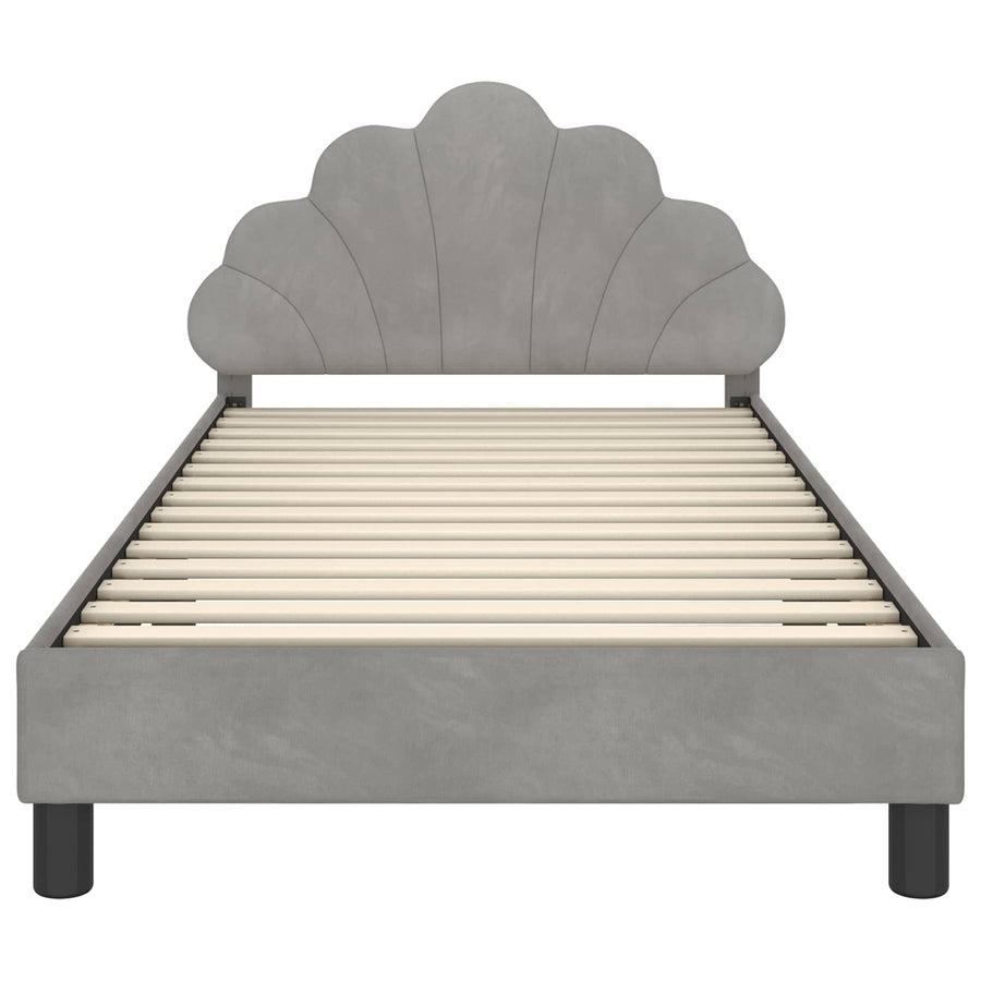 Bedframe voor kinderen met hoofdbord Lichtgrijs 90 x 190 cm