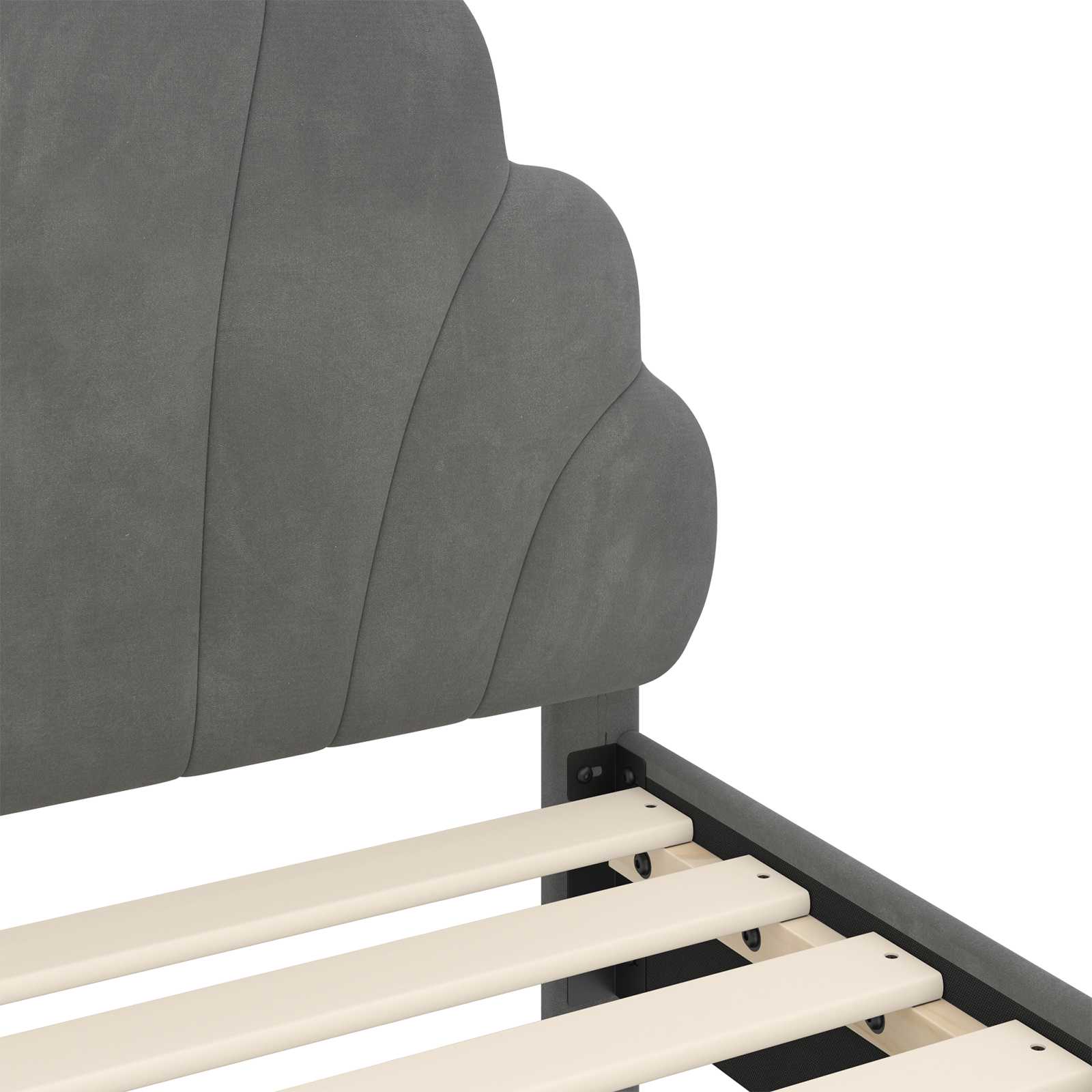 Bedframe voor kinderen met hoofdbord Donkergrijs 90 x 190 cm