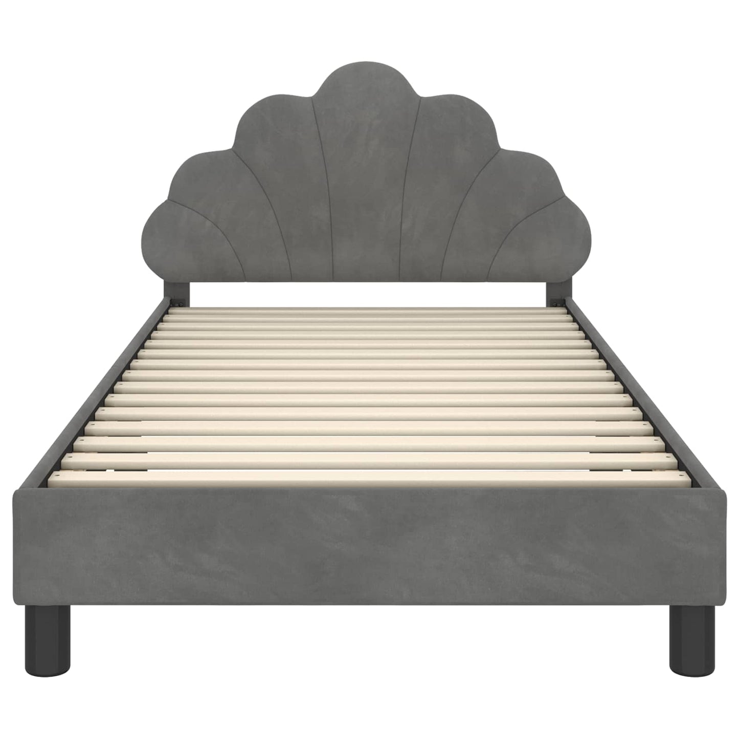 Bedframe voor kinderen met hoofdbord Donkergrijs 90 x 190 cm