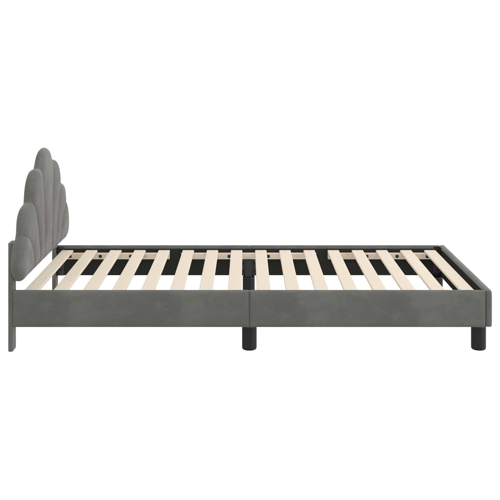 Bedframe voor kinderen met hoofdbord Donkergrijs 90 x 190 cm