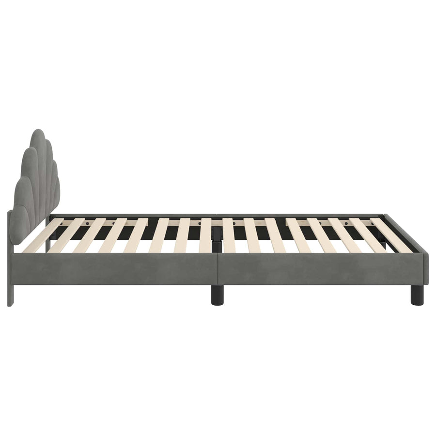 Bedframe voor kinderen met hoofdbord Donkergrijs 90 x 190 cm
