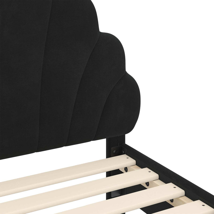 Bedframe voor kinderen met hoofdbord Zwart 90 x 190 cm Fluweel