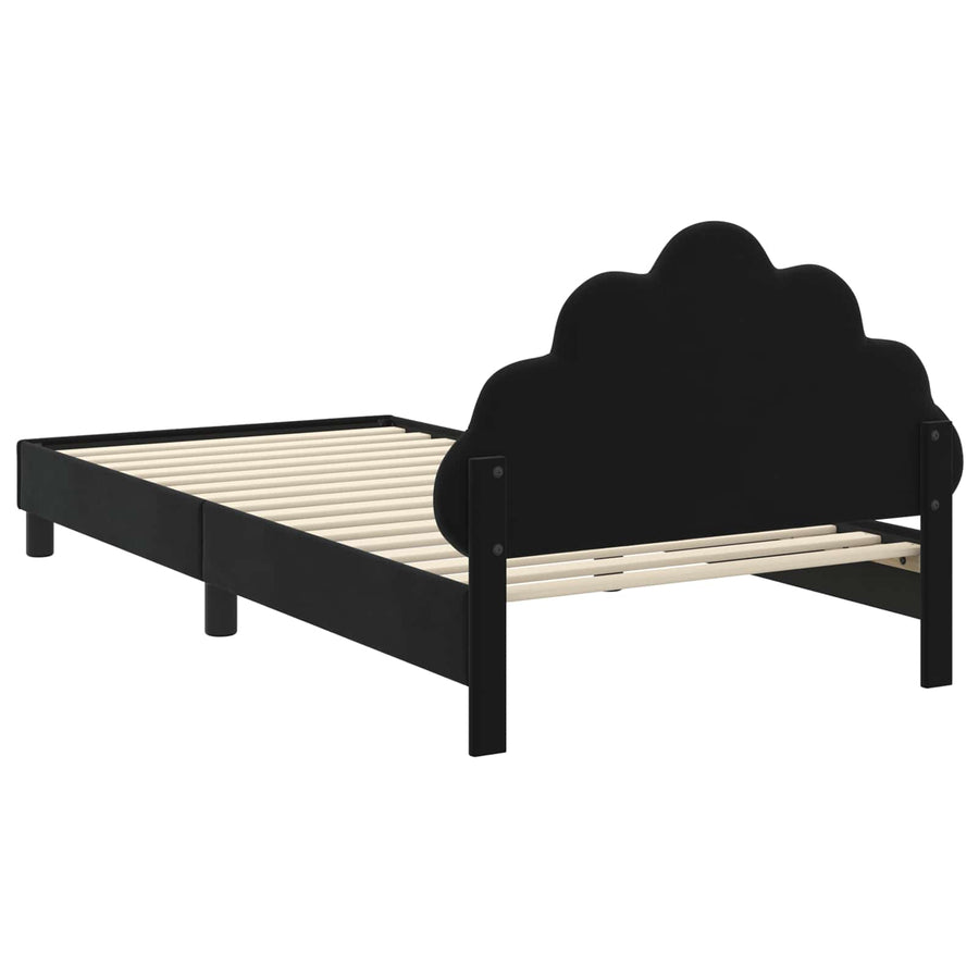 Bedframe voor kinderen met hoofdbord Zwart 90 x 190 cm Fluweel