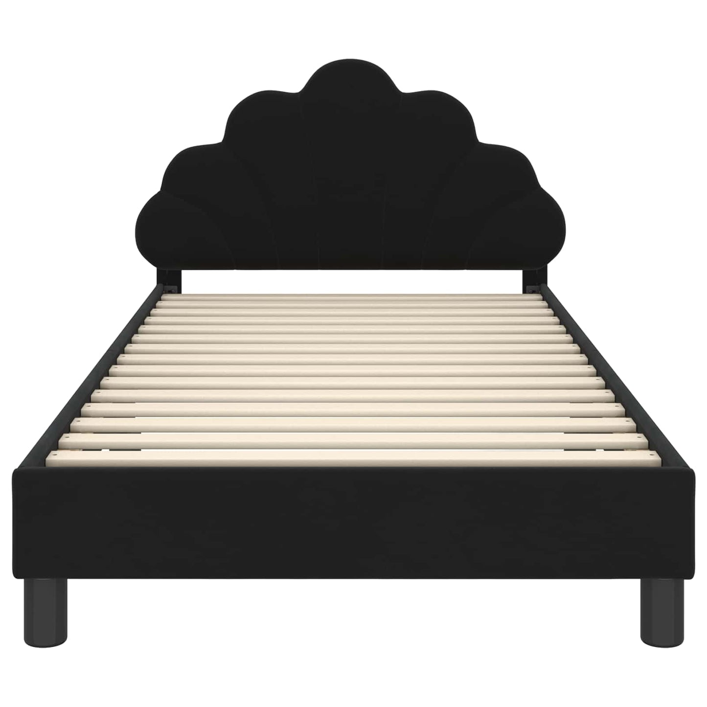 Bedframe voor kinderen met hoofdbord Zwart 90 x 190 cm Fluweel
