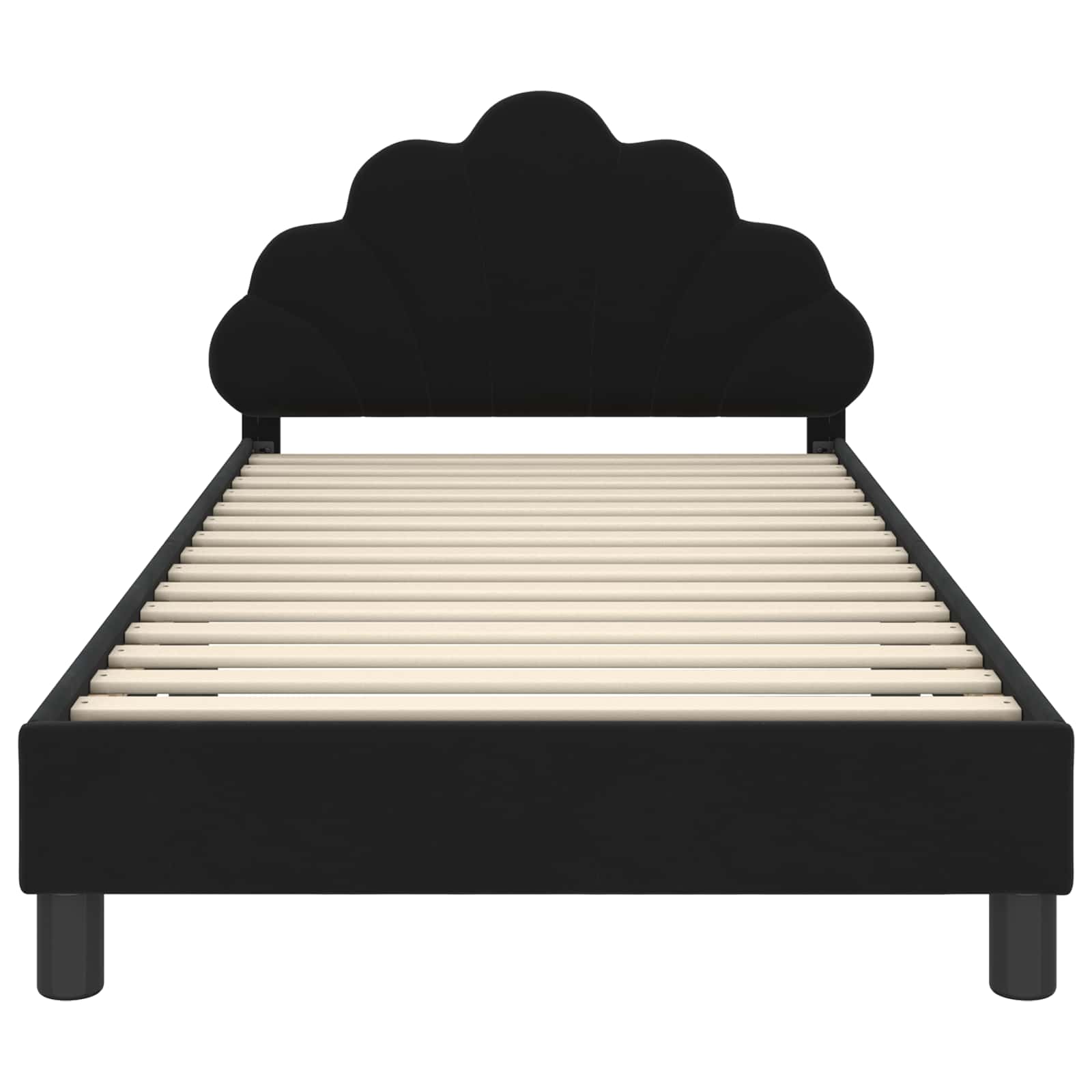 Bedframe voor kinderen met hoofdbord Zwart 90 x 190 cm Fluweel