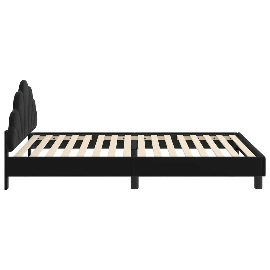 Bedframe voor kinderen met hoofdbord Zwart 90 x 190 cm Fluweel
