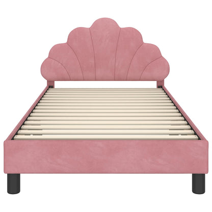 Bedframe voor kinderen met hoofdbord Roze 90 x 190 cm Fluweel