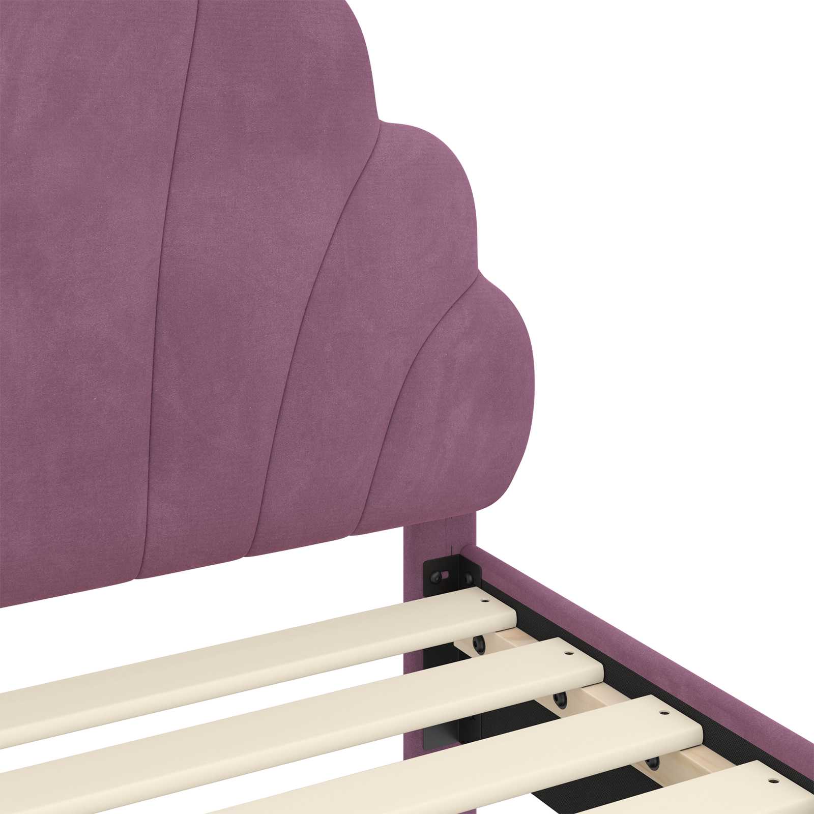 Bedframe voor kinderen met hoofdbord Paars 90 x 190 cm Fluweel