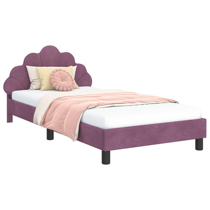 Bedframe voor kinderen met hoofdbord Paars 90 x 190 cm Fluweel