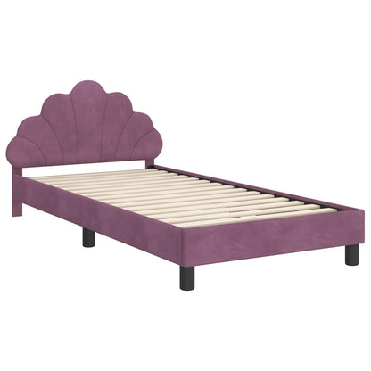 Bedframe voor kinderen met hoofdbord Paars 90 x 190 cm Fluweel