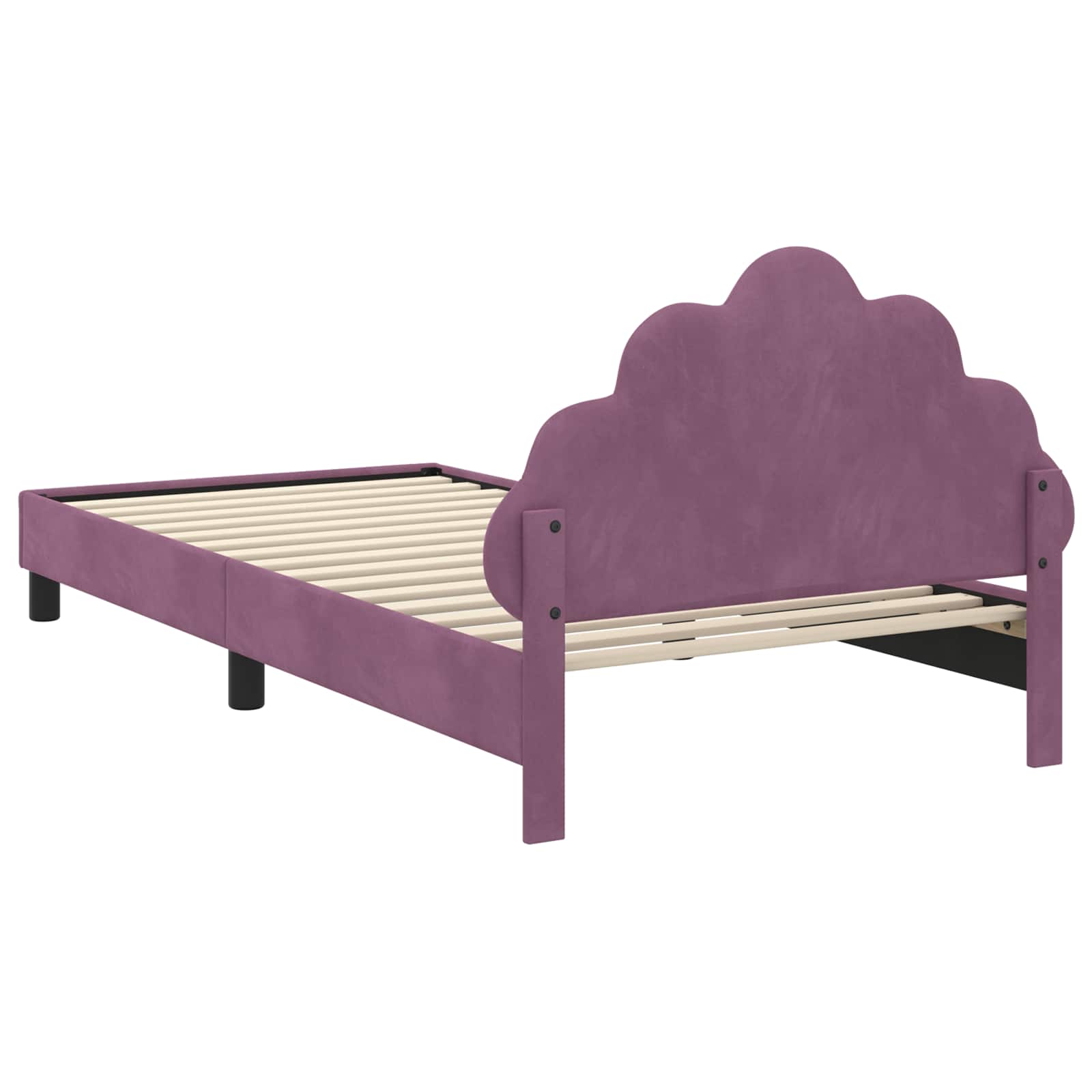 Bedframe voor kinderen met hoofdbord Paars 90 x 190 cm Fluweel