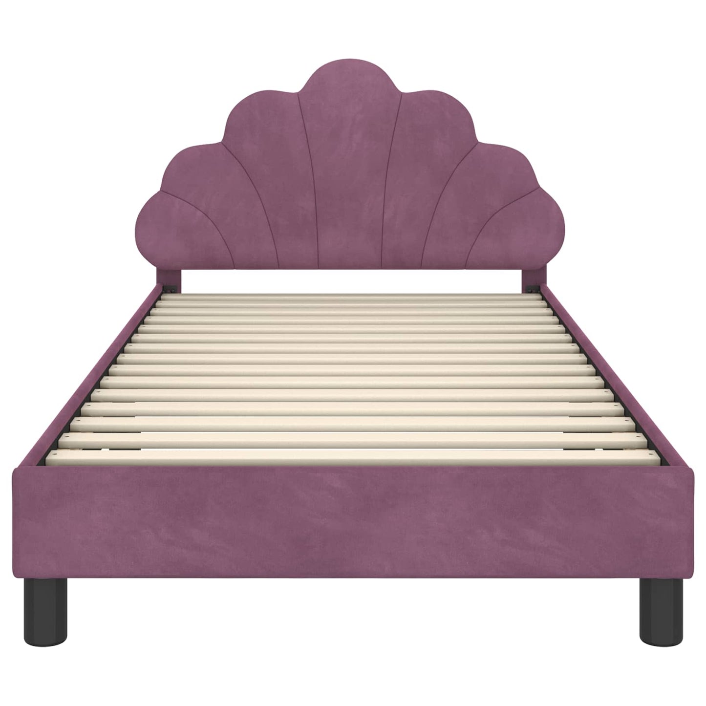Bedframe voor kinderen met hoofdbord Paars 90 x 190 cm Fluweel
