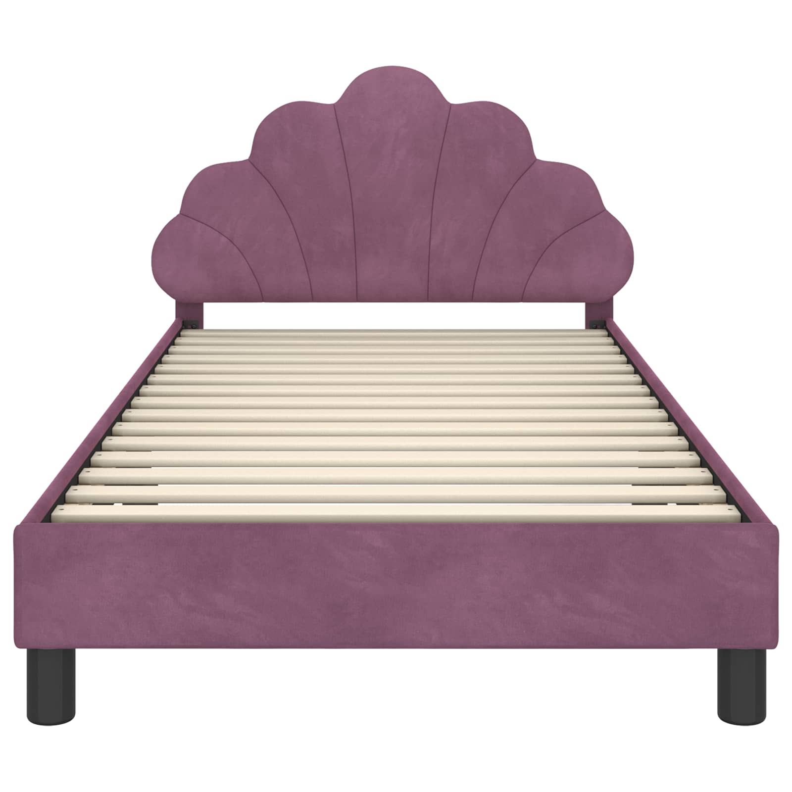 Bedframe voor kinderen met hoofdbord Paars 90 x 190 cm Fluweel