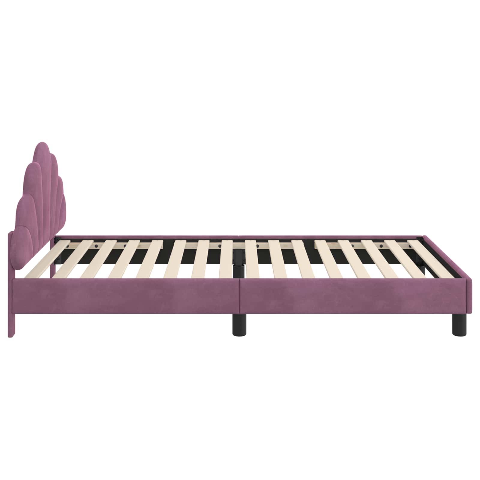 Bedframe voor kinderen met hoofdbord Paars 90 x 190 cm Fluweel