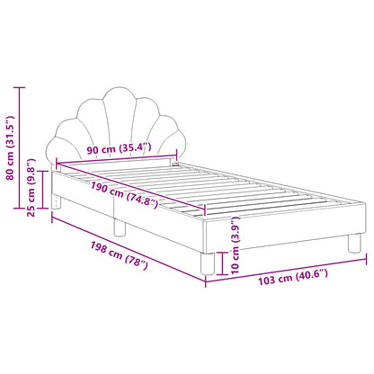 Bedframe voor kinderen met hoofdbord Paars 90 x 190 cm Fluweel