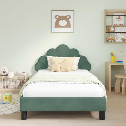 Bedframe voor kinderen met hoofdbord Zeegroen 90 x 190 cm