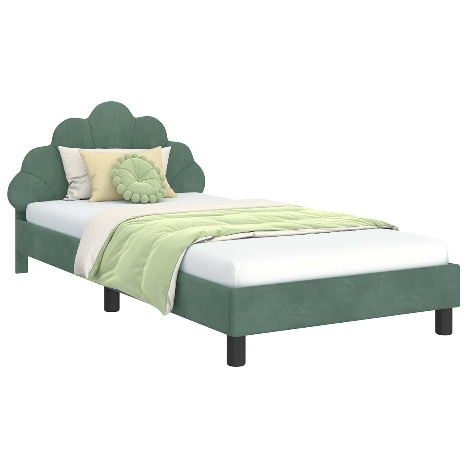 Bedframe voor kinderen met hoofdbord Zeegroen 90 x 190 cm