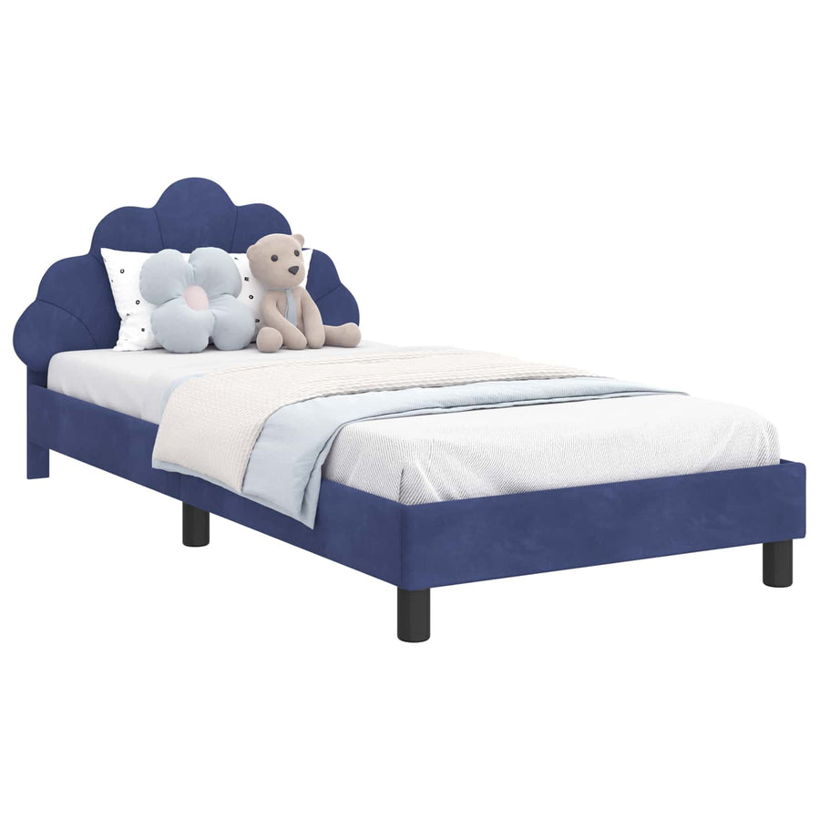 Bedframe voor kinderen met hoofdbord Politieblauw 90 x 190 cm