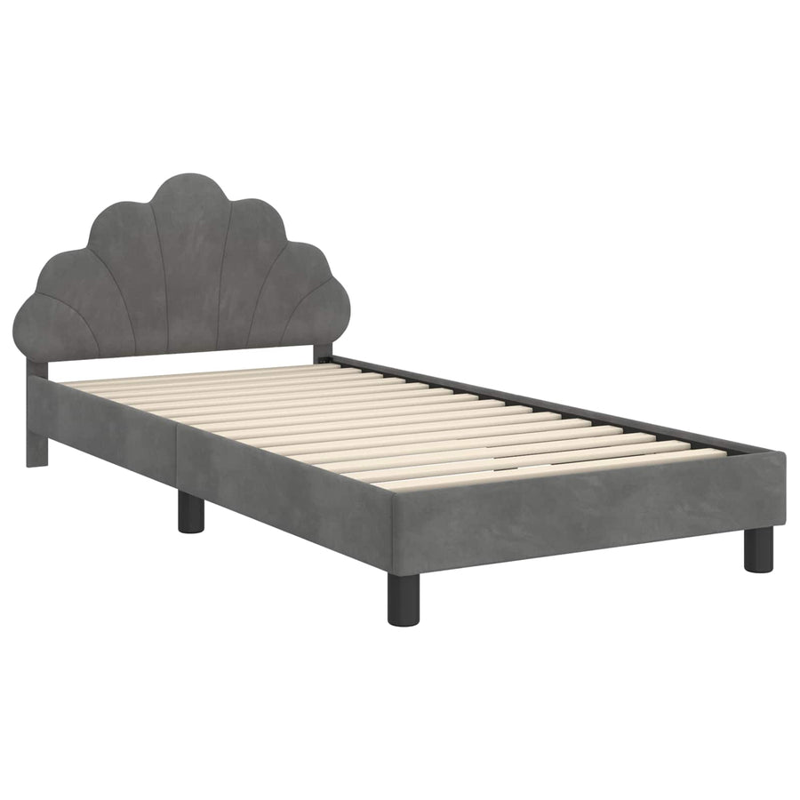 Bedframe voor kinderen met hoofdbord Donkergrijs 90 x 200 cm