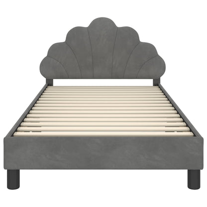 Bedframe voor kinderen met hoofdbord Donkergrijs 90 x 200 cm