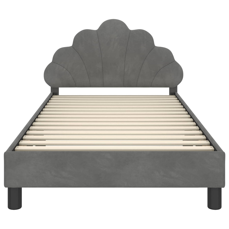 Bedframe voor kinderen met hoofdbord Donkergrijs 90 x 200 cm