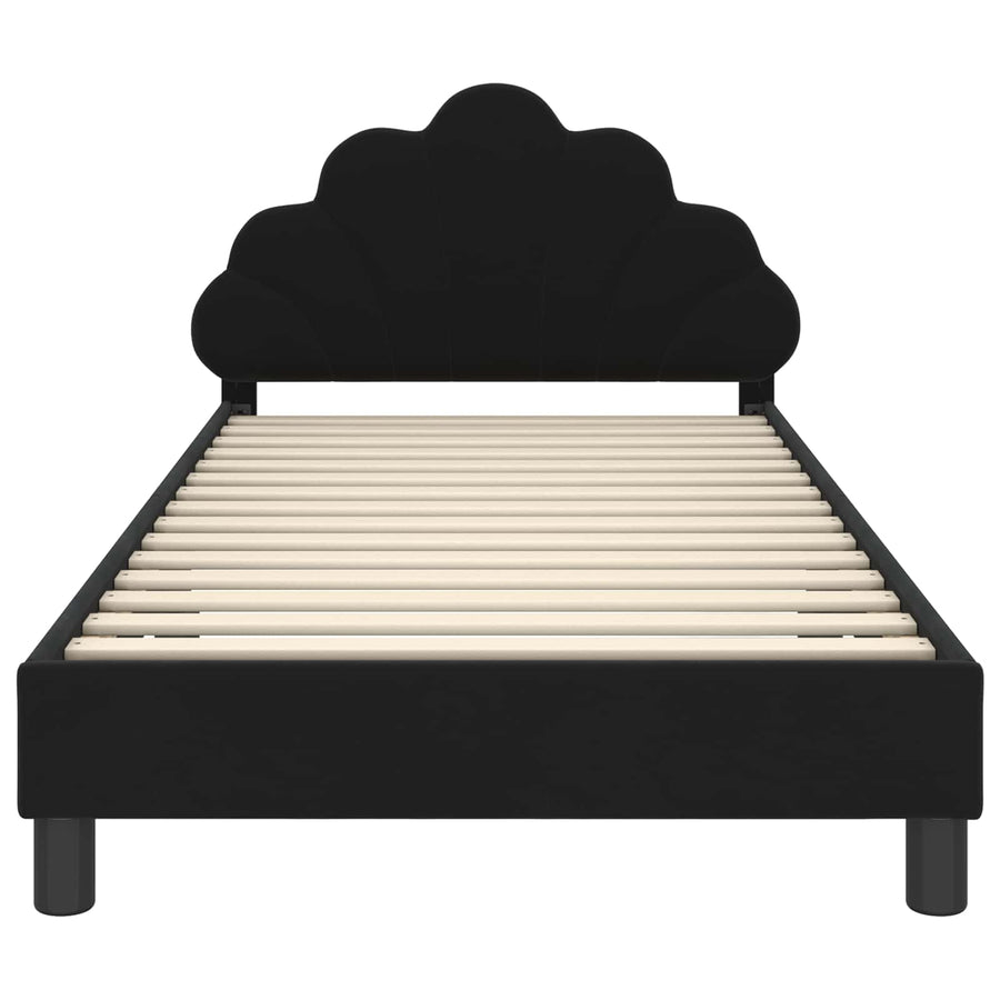Bedframe voor kinderen met hoofdbord Zwart 90 x 200 cm Fluweel