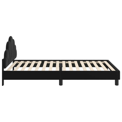 Bedframe voor kinderen met hoofdbord Zwart 90 x 200 cm Fluweel