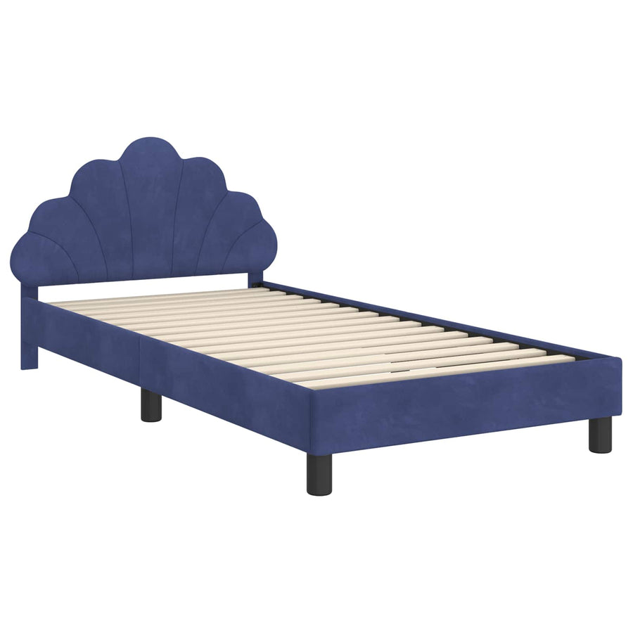 Bedframe voor kinderen met hoofdbord Politieblauw 90 x 200 cm