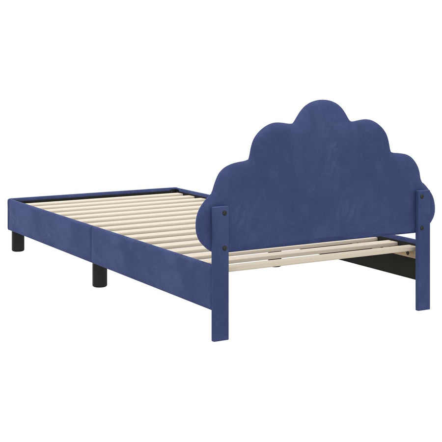 Bedframe voor kinderen met hoofdbord Politieblauw 90 x 200 cm