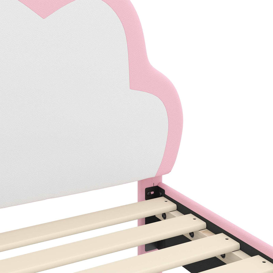 Peuterbedframe met hoofdbord met hoofdeinde Roze 70 x 140 cm PU