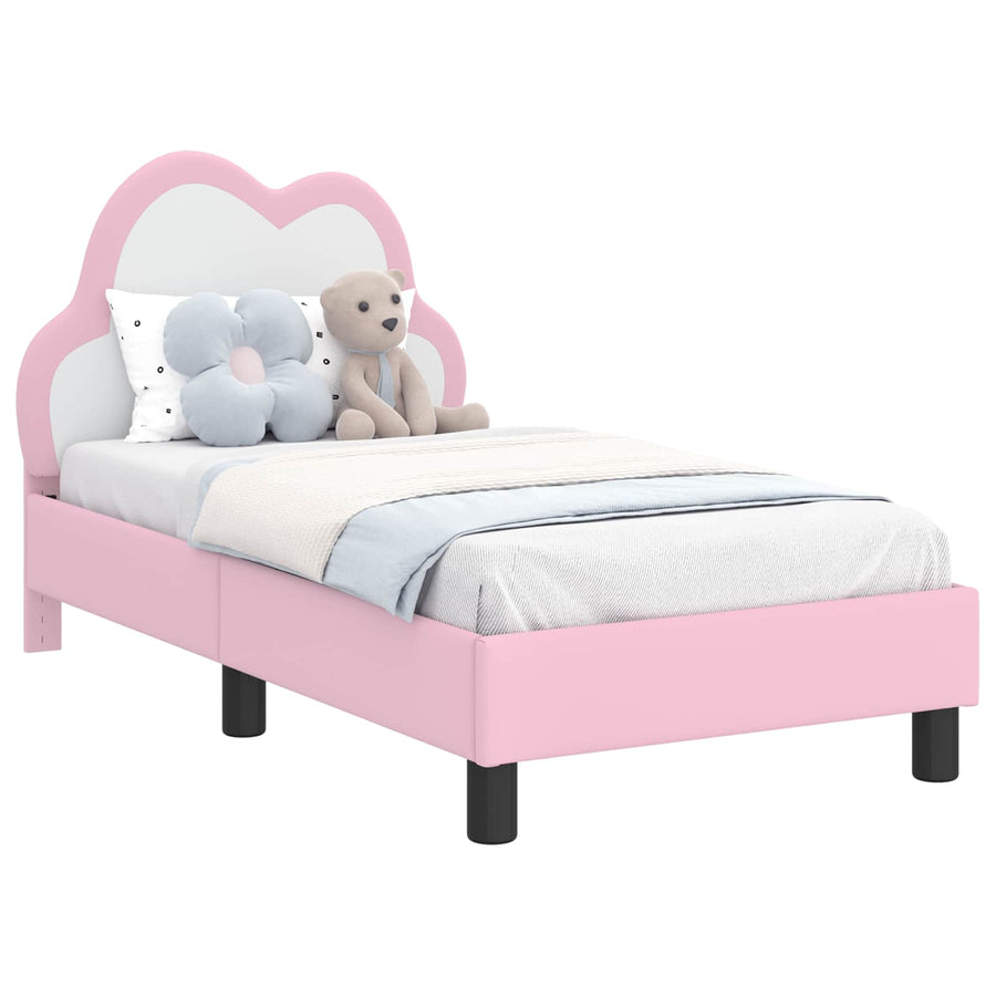 Peuterbedframe met hoofdbord met hoofdeinde Roze 70 x 140 cm PU
