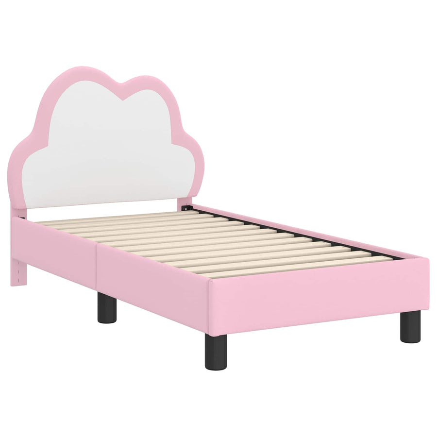 Peuterbedframe met hoofdbord met hoofdeinde Roze 70 x 140 cm PU