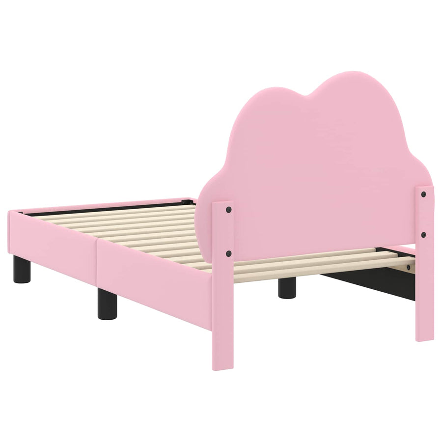 Peuterbedframe met hoofdbord met hoofdeinde Roze 70 x 140 cm PU