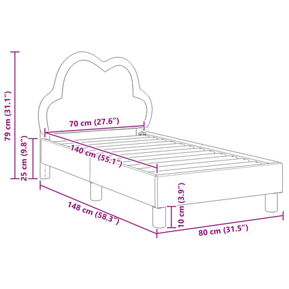 Peuterbedframe met hoofdbord met hoofdeinde Roze 70 x 140 cm PU