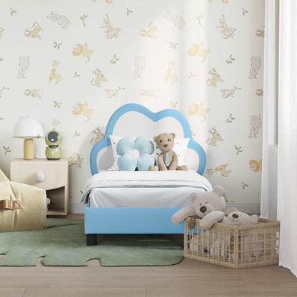 Peuterbedframe met hoofdbord Blauw 70 x 140 cm PU