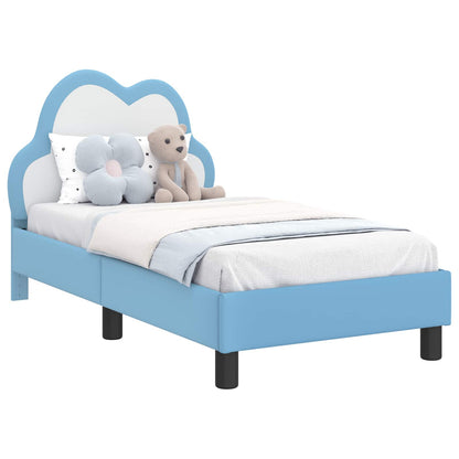 Peuterbedframe met hoofdbord Blauw 70 x 140 cm PU