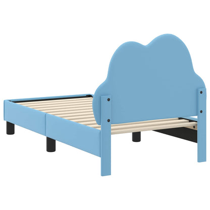 Peuterbedframe met hoofdbord Blauw 70 x 140 cm PU