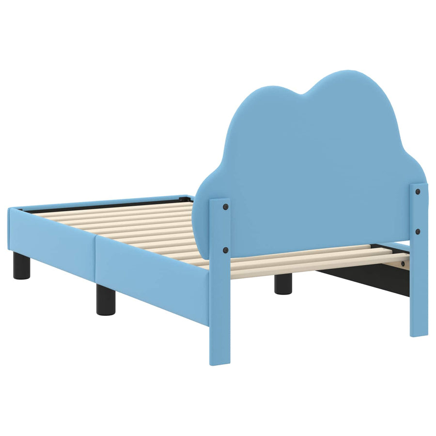Peuterbedframe met hoofdbord Blauw 70 x 140 cm PU