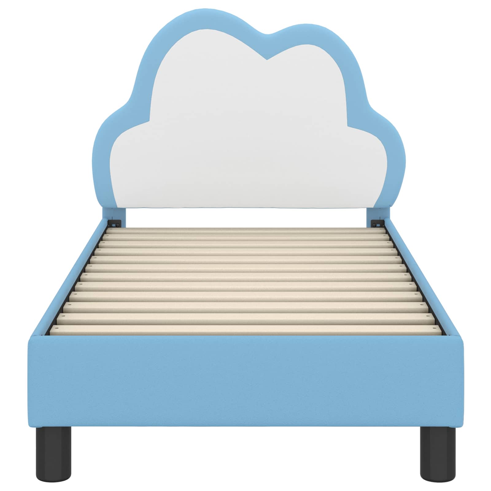 Peuterbedframe met hoofdbord Blauw 70 x 140 cm PU