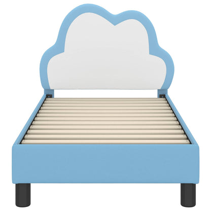 Peuterbedframe met hoofdbord Blauw 70 x 140 cm PU