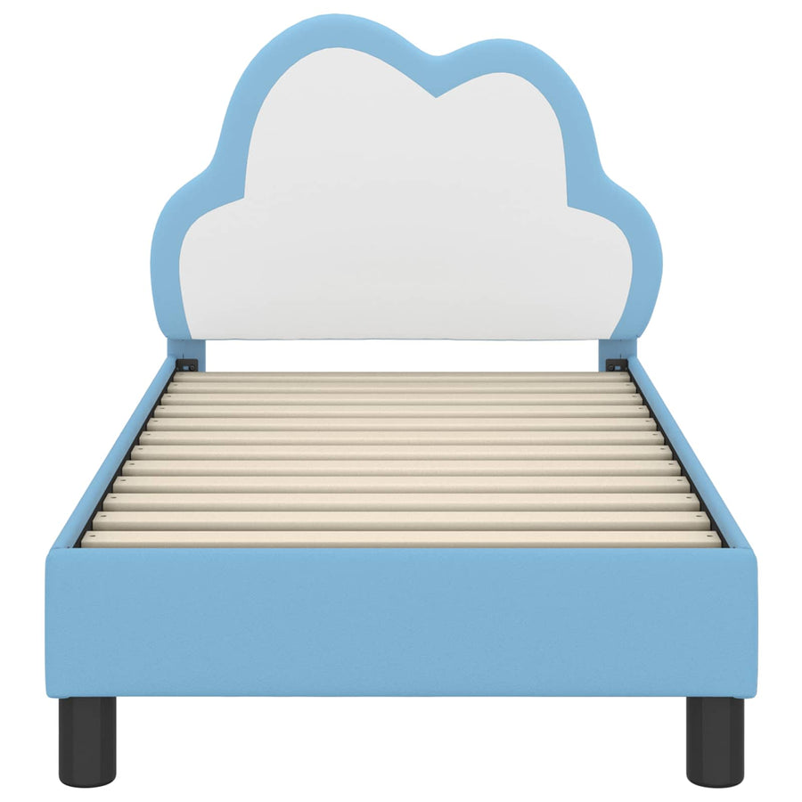 Peuterbedframe met hoofdbord Blauw 70 x 140 cm PU